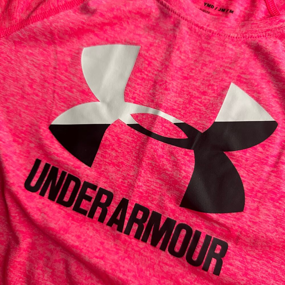 Under Armour Youth medium pink Athletic Tee Shirt - Picture 2 of 3